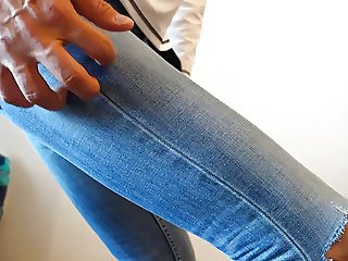 crossdresser in tight ripped jeans