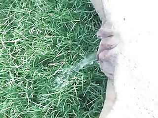 pee in garden - beautiful skinny milf