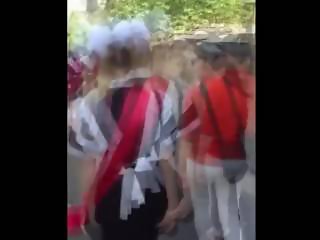 Russian Schoolgirls Skirt Flash