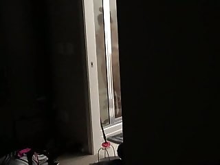 Inside the room while my mom has a shower voyeur