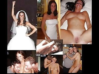 wedding dress before during after wife husband cuckold milf