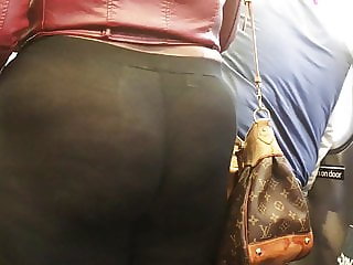 Round Ass Ebony Milf Vtl in See-thru Spandex