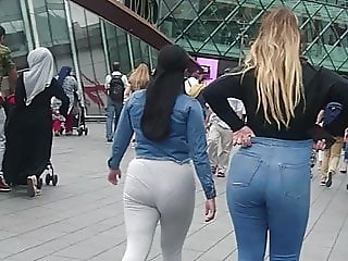 Candid Big Ass Teen Tight Jeans & Tight Grey Leggings PAWG