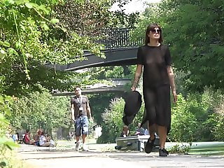 Exhibitionism in a sheer dress in London