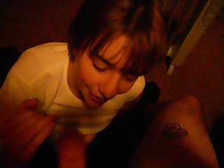 Short haired wife gets a good facial