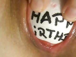 Loose Slut Birthing a Happy Birthday Ball